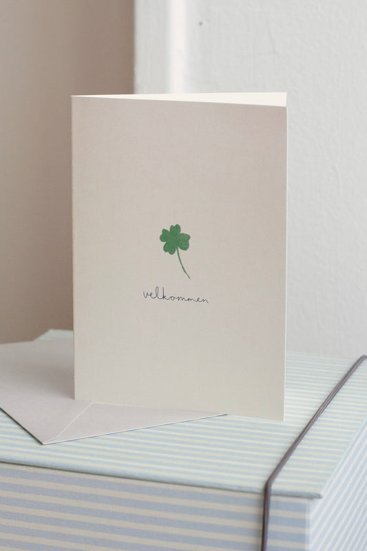 kort – velkommen – firkløver