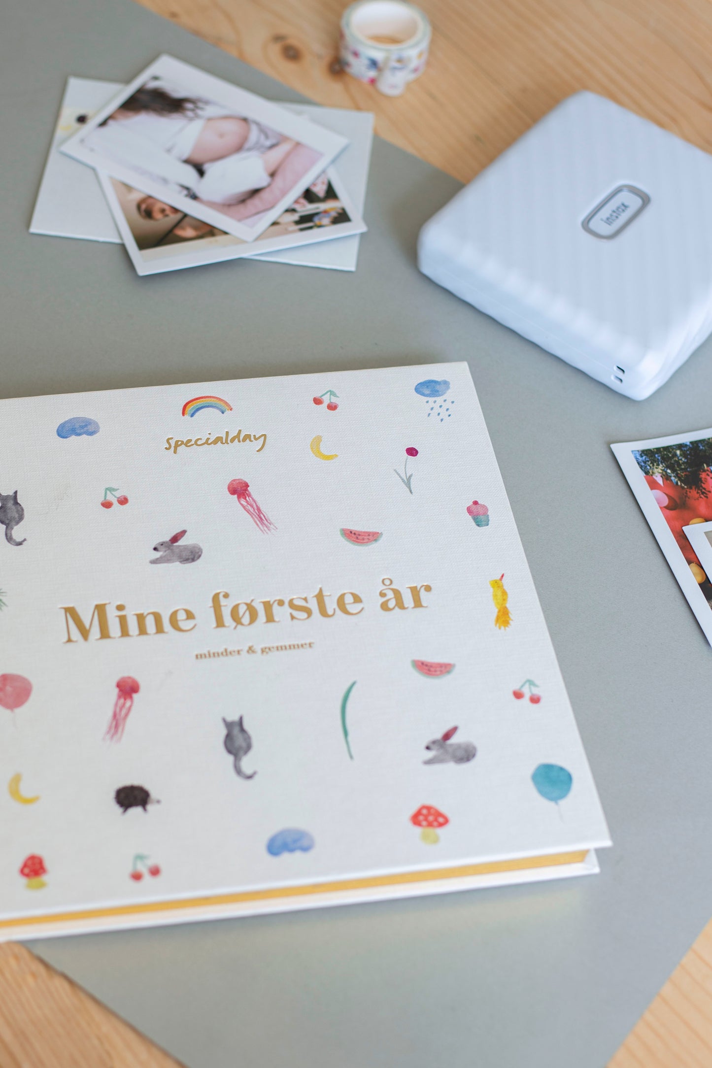 mine første år bog & smartphone printer