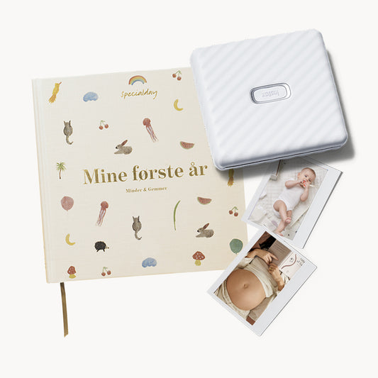 mine første år bog & smartphone printer